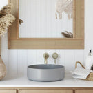 Eight Quarters Amaroo Circle Matte Grey Basin in modern coastal style bathroom at The Blue Space