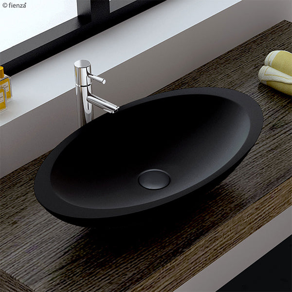 Fienza Bahama Solid Surface Above Counter Basin - Matte Black