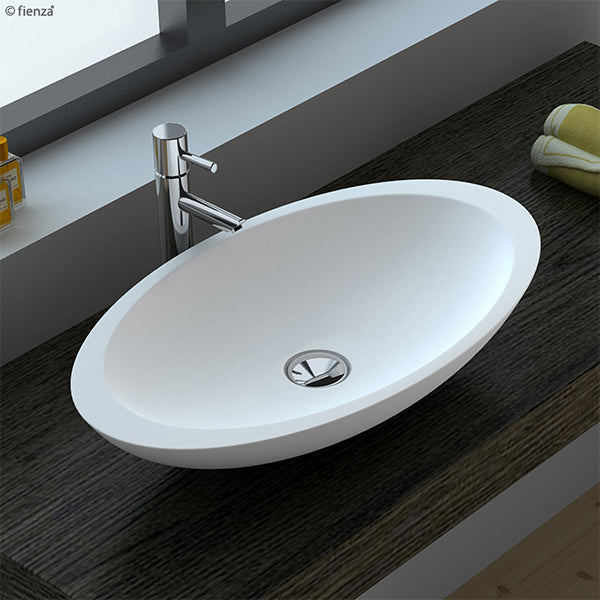Fienza Bahama Solid Surface Above Counter Basin - Matte White