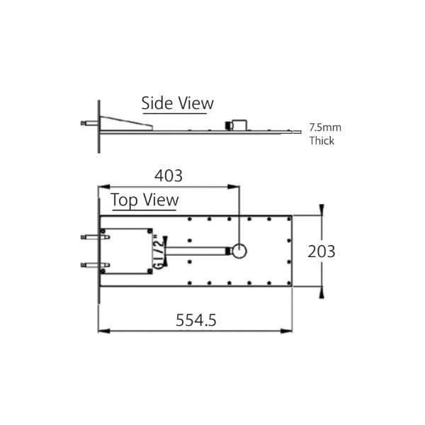 Fienza Komo Wall Mounted Overhead Sheet Shower technical image