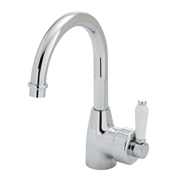 Fienza Eleanor Gooseneck Basin Mixer - Chrome/Ceramic