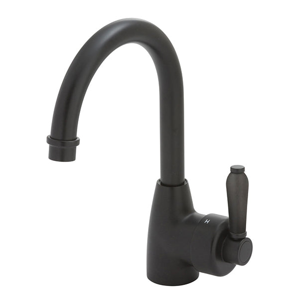 Fienza Eleanor Gooseneck Basin Mixer - Matte Black