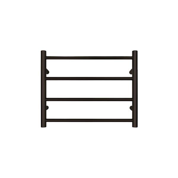 Forme Round 4 Bar Heated Towel Ladder 620w x 500h - Black Satin online at The Blue Space