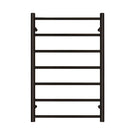 Forme Round 7 Bar Heated Towel Ladder 620w x 920h - Black Satin online at The Blue Space