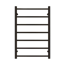 Forme Round 7 Bar Heated Towel Ladder 620w x 920h - Black Satin online at The Blue Space