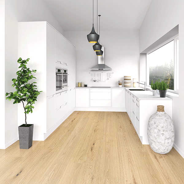 Genuine Oak Engineered Flooring Western Kitchen - The Blue Space