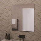 Thermogroup Rectangle Polished Edge Mirror Lifestyle in modern bathroom design - The Blue Space