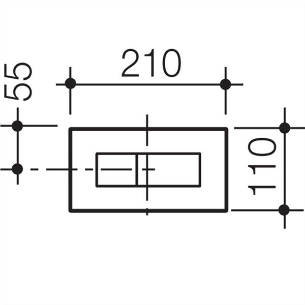 Caroma Invisi Series II Metal Rectangular Dual Flush Plate & Buttons