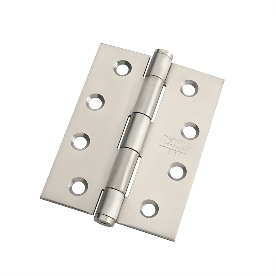 Lane 100 x 75 x 2.5mm Satin Chrome Architectural Fixed Pin Butt Hinge 2 Pack