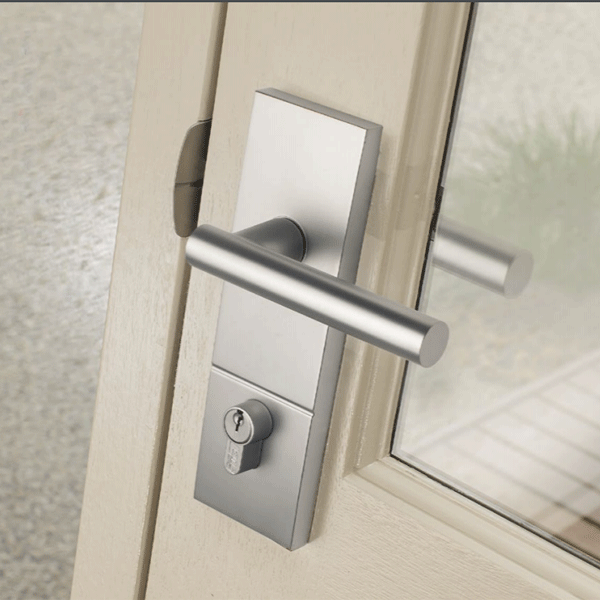 Lane Buckingham Corvan Single Cylinder Entrance Door Handle Set Brushed Satin Chrome