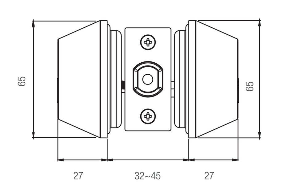 Lane Double Cylinder Deadbolt RD Polished Stainless Steel