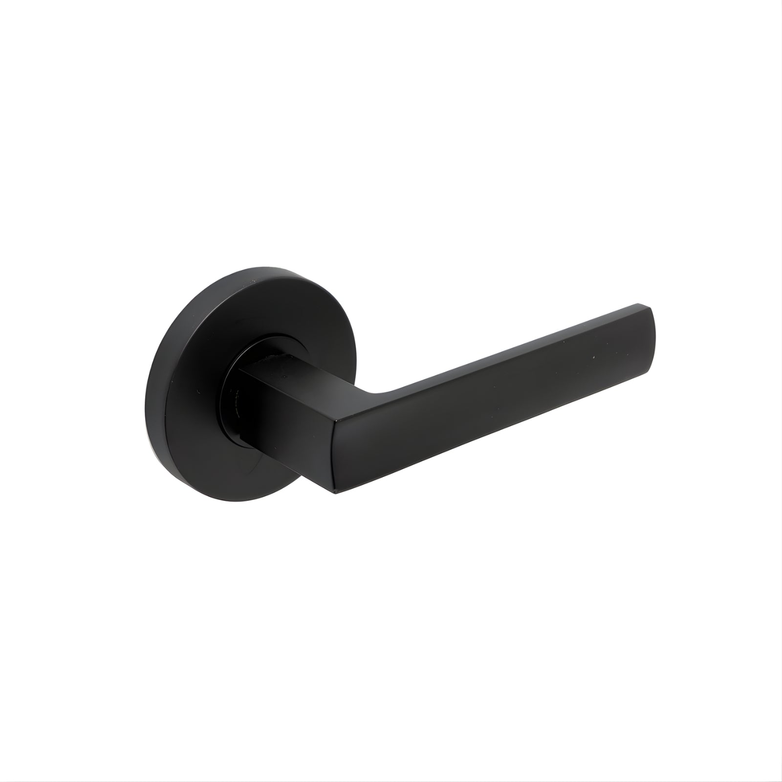 Lane Oxford Dummy Lever Door Handle Set On Round Rosette Matte Black L512597 - The Blue Space