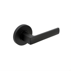 Lane Oxford Dummy Lever Door Handle Set On Round Rosette Matte Black L512597 - The Blue Space