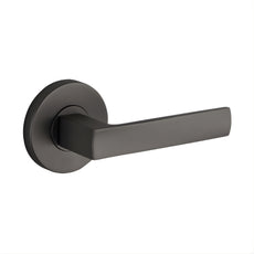 Lane Oxford Dummy Lever Door Handle Set Round Rosette Gun Metal Grey L518766 - The Blue Space