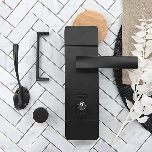 Lane Oxford Touch Plus Lever Handle Matte Black flatlaty