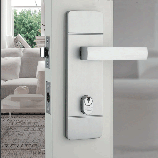 Lane Oxford Touch Plus Lever Handle Brushed Satin Chrome online at The Blue Space