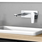 Arlo Wall Basin / Bath Mixer Set 200mm Trim Kit Only Chrome in modern bathroom design | The Blue Space