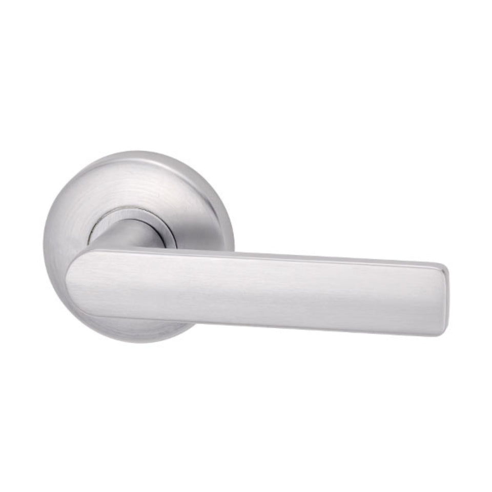 Lockwood Element L3 Velocity Passage Lever Door Handle Set Large Round Rose Brushed Satin Chrome