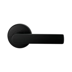 Lockwood Element L3 Velocity Passage Lever Door Handle Set Large Round Rose Matte Black VEL1/L3MBK - The Blue Space