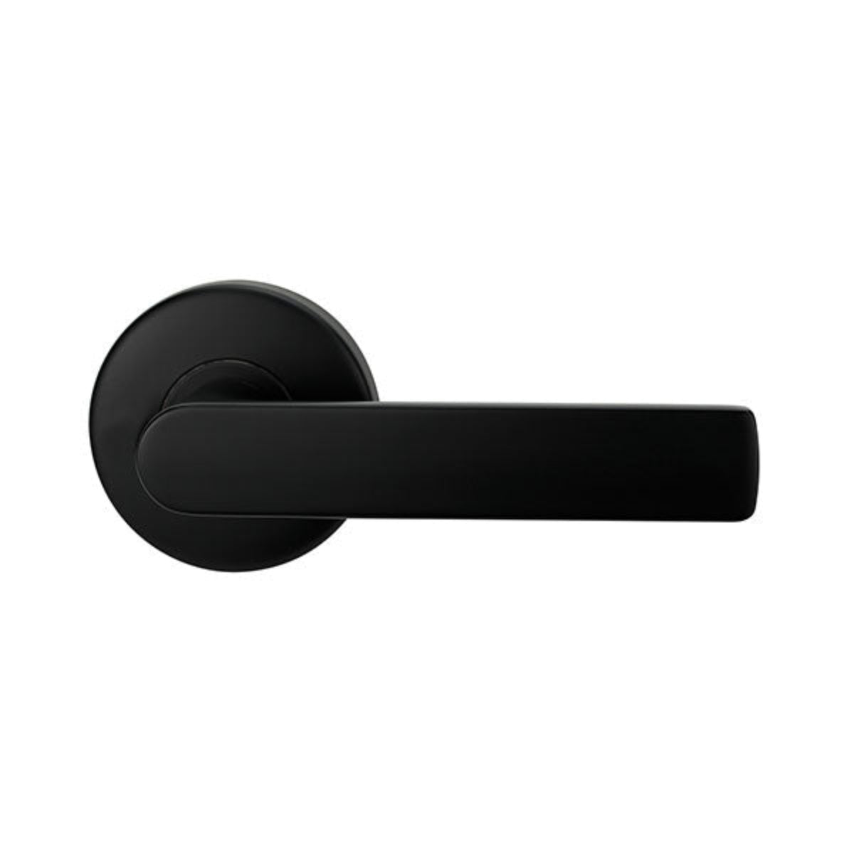 Lockwood Element L3 Velocity Passage Lever Door Handle Set Large Round Rose Matte Black