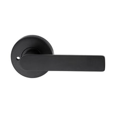 Lockwood Element L3 Velocity Privacy Lever Door Handle Set Large Round Rose Matte Black VEL2/L3MBK - The Blue Space