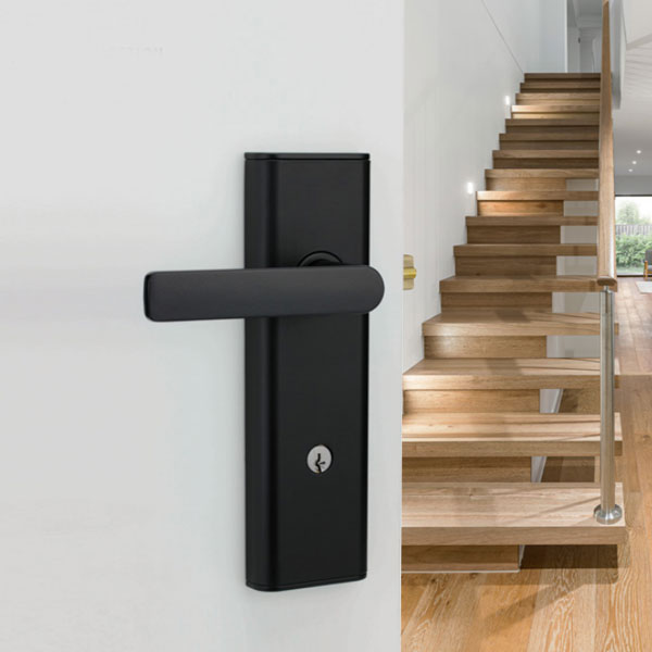 Lockwood Nexion L3 Mechanical Double Cylinder Entrance Lock Matte Black online at The Blue Space | Luxury front door handle