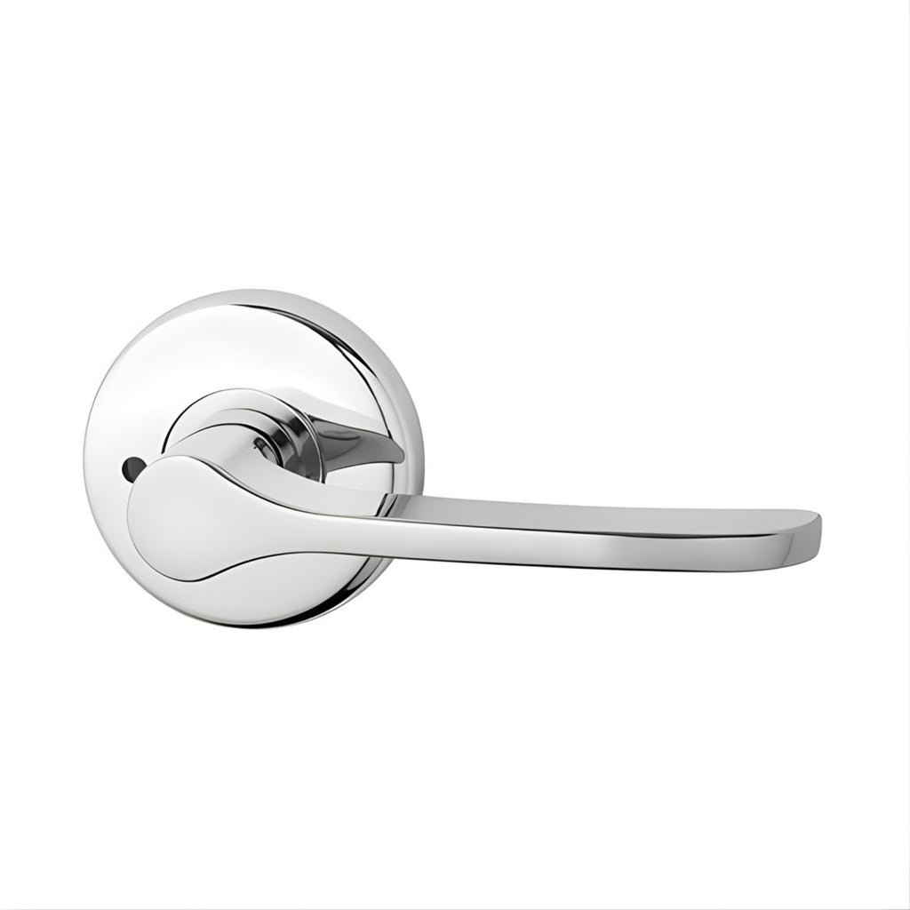 Lockwood Saltbush L34 Velocity Privacy Lever Door Handle Set Large Round Rose Chrome Plate