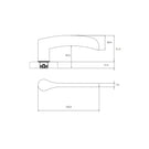 Technical Drawing - Lockwood Saltbush L34 Velocity Dummy Lever Large Round Rose Satin Chrome Pearl