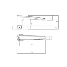 Technical Drawing - Lockwood Spire L2 Velocity Passage Lever Set Large Round Rose Chrome