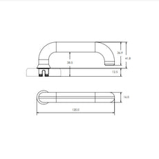 Lockwood Gidgee L37 Velocity Privacy Lever Set Large Round Rose Matte Black - Technical Drawing