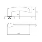 Technical Drawing - Lockwood Saltbush L34 Velocity Passage Lever Set Small 55mm Round Rose Satin Chrome