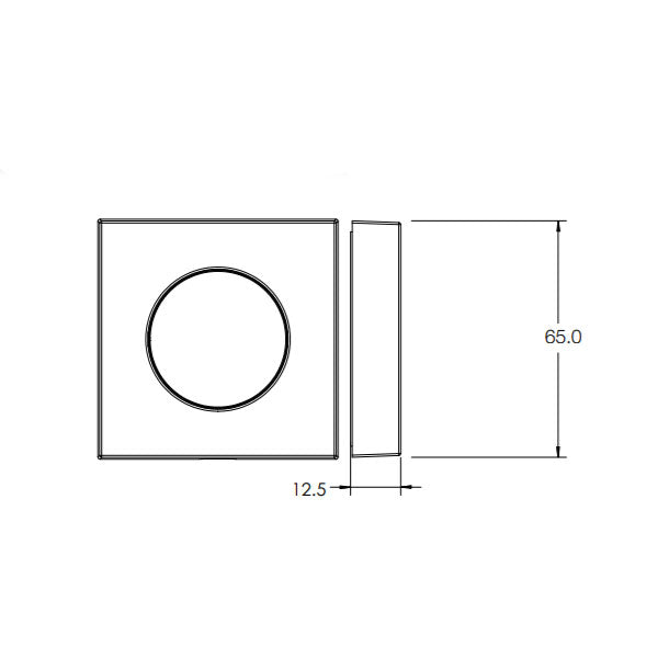 Technical Drawing - Lockwood Velocity Series Square Trim Large Rose Passage Set Satin Chrome Pearl