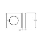 Technical Drawing - Lockwood Velocity Series Square Trim Large Rose Privacy Set Brushed Satin Chrome