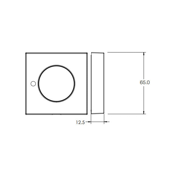 Technical Drawing - Lockwood Velocity Series Square Trim Large Rose Privacy Set Matte Black
