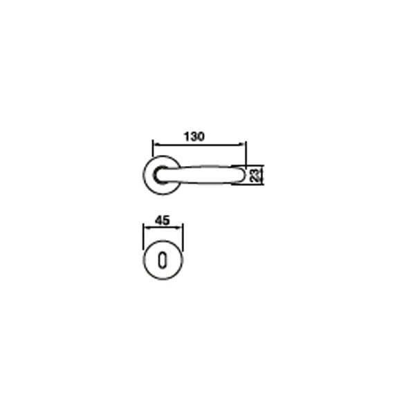 Technical Drawing - Manital Imola Passage Set Satin Chrome
