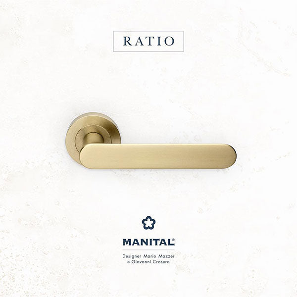 Manital Ratio Passage Door Handle Set Satin Brass