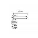 Technical Drawing - Manital Ratio Privacy Set Satin Brass