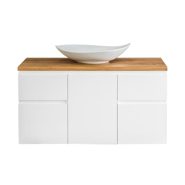 Marquis Phoenix Vanity 600mm - 1800mm - Modern White Vanity with real timber top - The Blue Space
