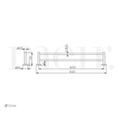 Meir Round Double Towel Rail 600mm Technical Drawing - The Blue Space