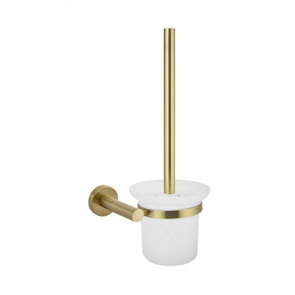 Meir Round Tiger Bronze Toilet Brush and Holder Gold online at the Blue Space