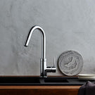 Methven Culinary Gooseneck Pull Out Sink Mixer-Chrome - The Blue Space with grey splashback - The Blue Space