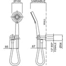 Methven Krome 100 3 Function Hand Shower Technical Drawing