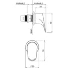 Methven Maku Wall Top Assembly Technical Drawing