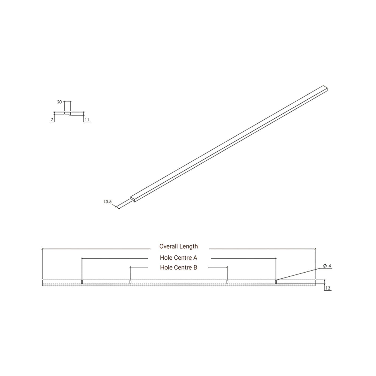 Line Drawing Momo Angle Pull Handle Matt White A0077.640.MWH - The Blue Space
