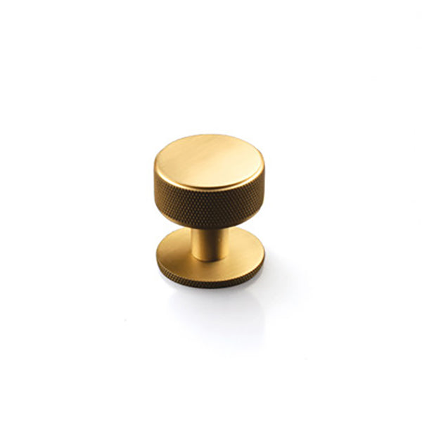 Momo Handles Belgravia Round Knob 35mm Brushed Satin Brass Online at The Blue Space