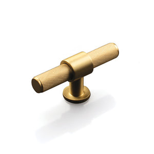 Momo Handles Belgravia T Knob 82mm Brushed Satin Brass