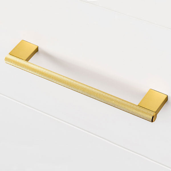 Momo Handles Graf Knurled D Handle Brushed Dark Brass online at The Blue Space