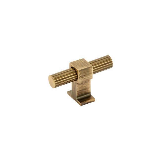 Side View Momo Handles Ambrose T Knob Antique Bronze AMB060.ABM - The Blue Space