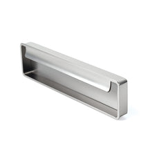 Side View Momo Handles Fold Flush Pull 128mm Brushed Nickel Online at The Blue Space