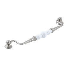 Momo Handles Trianon Handle Swivel Ball White/Brushed Nickel online at The Blue Space